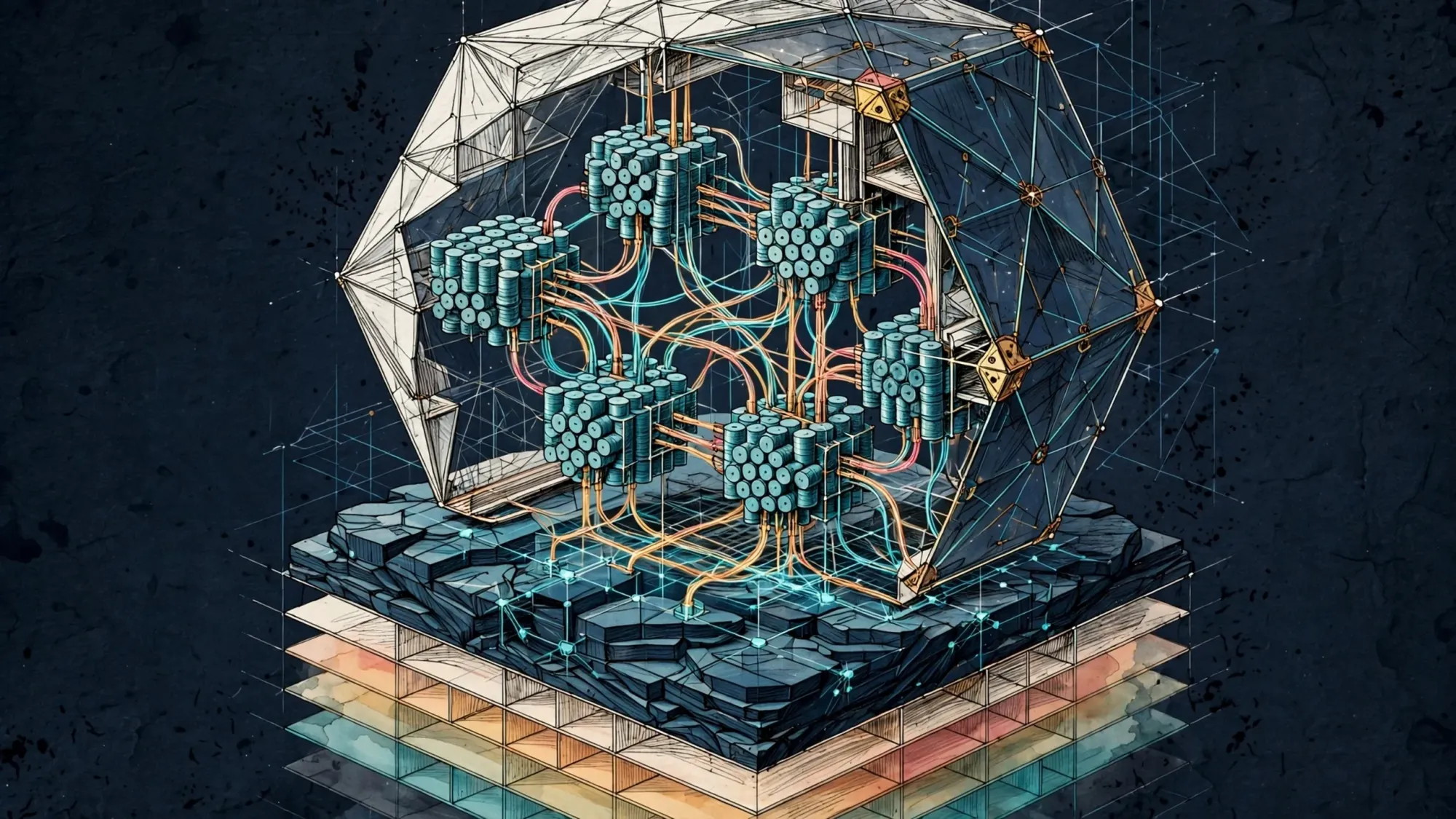 Minh họa Illustration Art về ZFS cơ bản cho homelab: pool, vdev, dataset và cách tránh mất dữ liệu