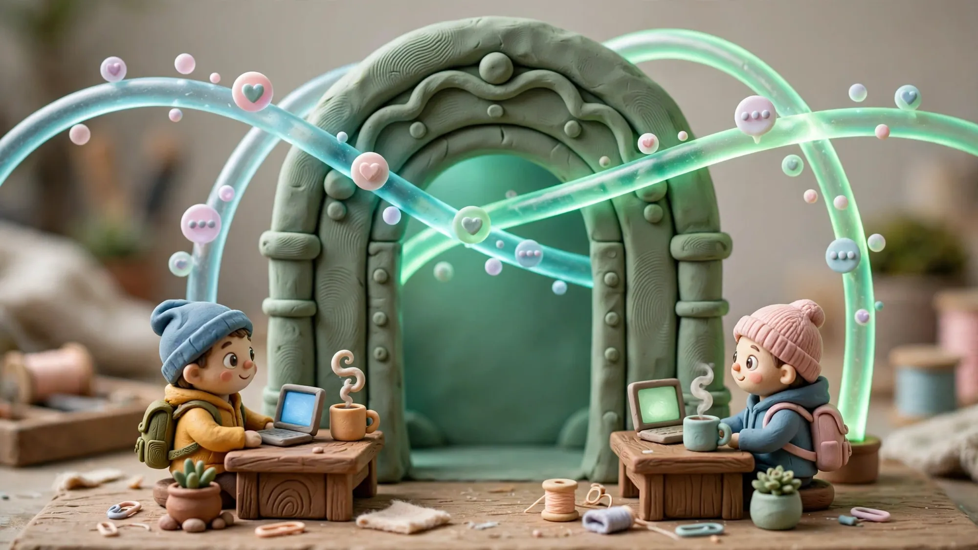 Minh họa 3D Claymation về WebSocket qua Nginx cho Socket.IO ứng dụng realtime