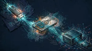 Minh họa Illustration Art về Cài Proxmox VE cho homelab: chuẩn bị boot, disk và management network