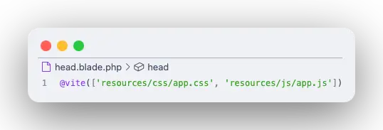 Code Vite trong thẻ <head>